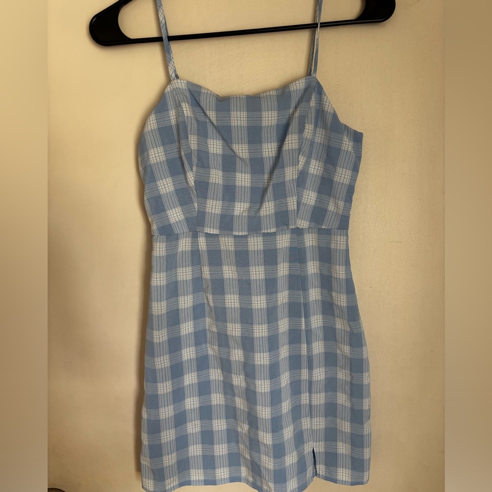 BP Light Blue and White Plaid Dress